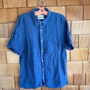 Madewell Blue Short-Sleeve Button-Down Shirt